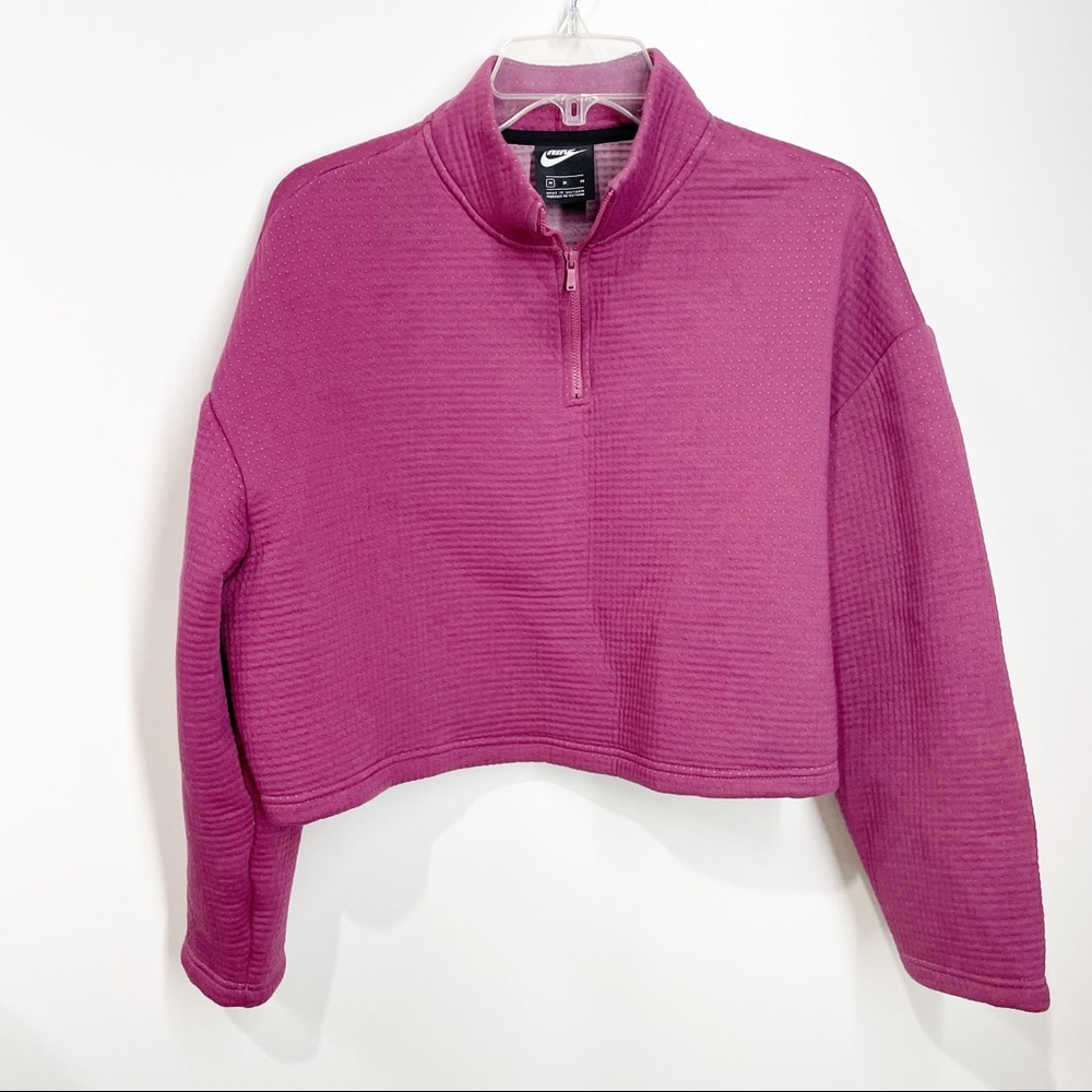 Nike Sportswear Tech Size M Medium Cropped Sweatshirt 1/4 Zip Women's